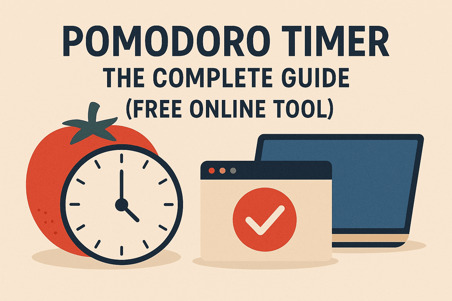 Placeholder header: Pomodoro timer and desk