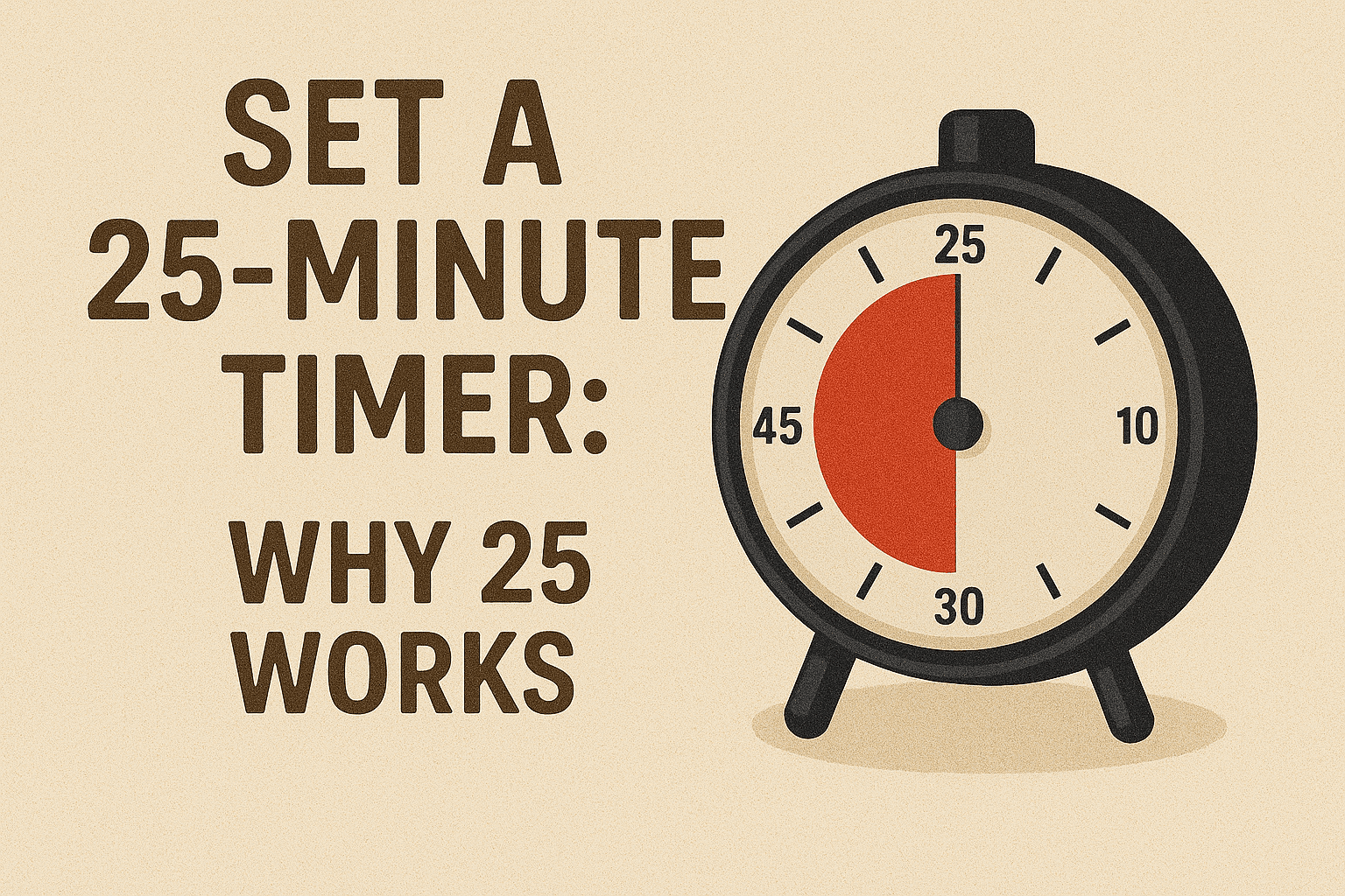 Placeholder header: 25-minute timer